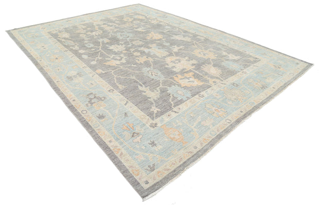 Hand Knotted Oushak Wool Rug 9' 9" x 12' 11" - No. AT78911