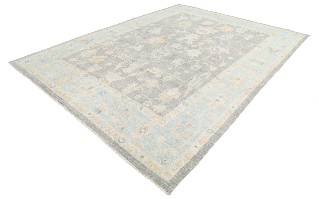 Hand Knotted Oushak Wool Rug 9' 9" x 12' 11" - No. AT78911