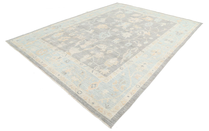 Hand Knotted Oushak Wool Rug 9' 9" x 12' 11" - No. AT78911