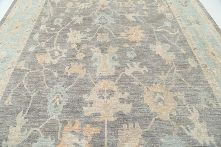 Hand Knotted Oushak Wool Rug 9' 9" x 12' 11" - No. AT78911