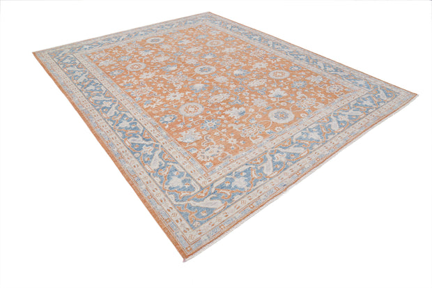 Hand Knotted Oushak Wool Rug 8' 3" x 10' 1" - No. AT34988