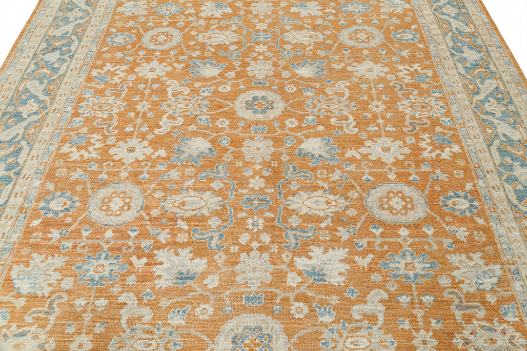 Hand Knotted Oushak Wool Rug 8' 3" x 10' 1" - No. AT34988