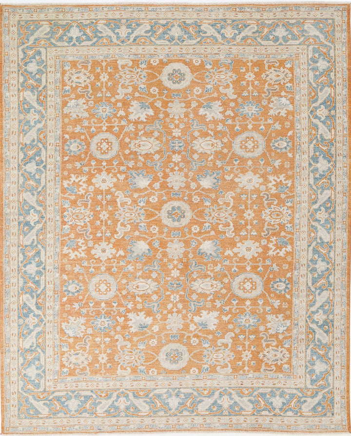 Hand Knotted Oushak Wool Rug 8' 3" x 10' 1" - No. AT34988