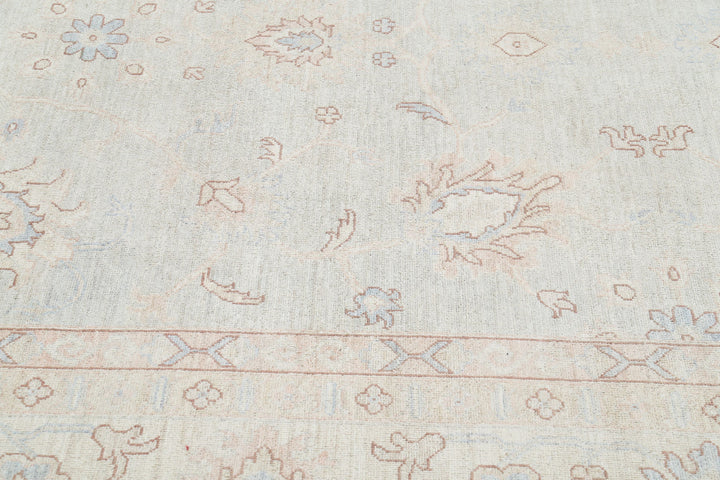 Hand Knotted Oushak Wool Rug 12' 9" x 17' 7" - No. AT75537