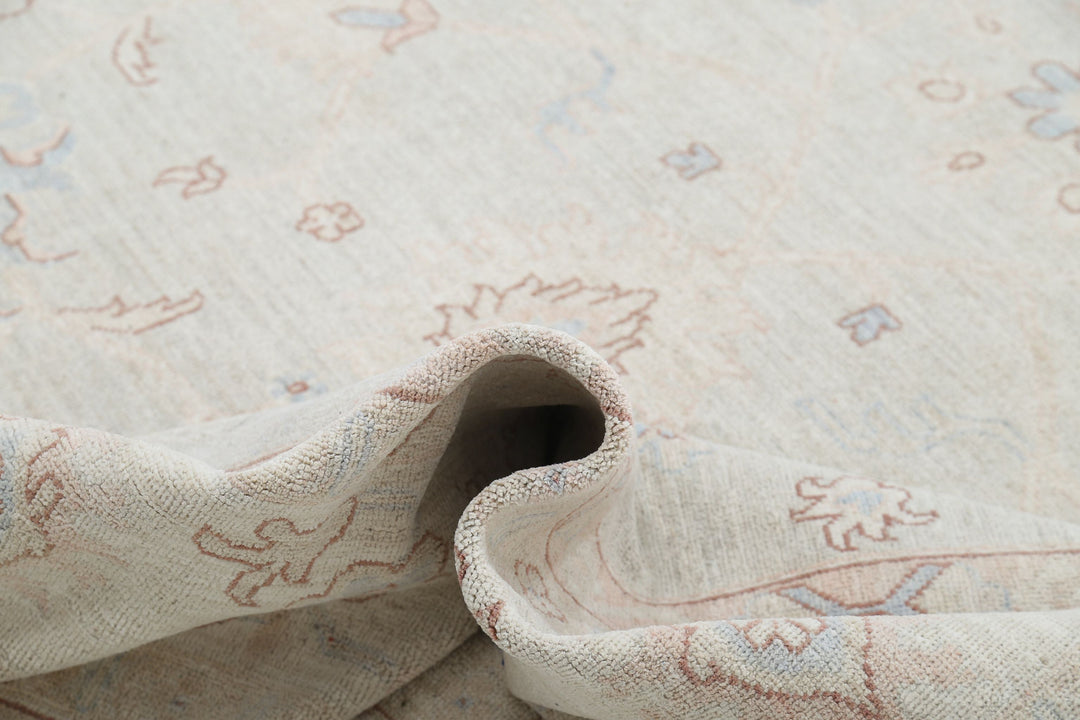 Hand Knotted Oushak Wool Rug 12' 9" x 17' 7" - No. AT75537