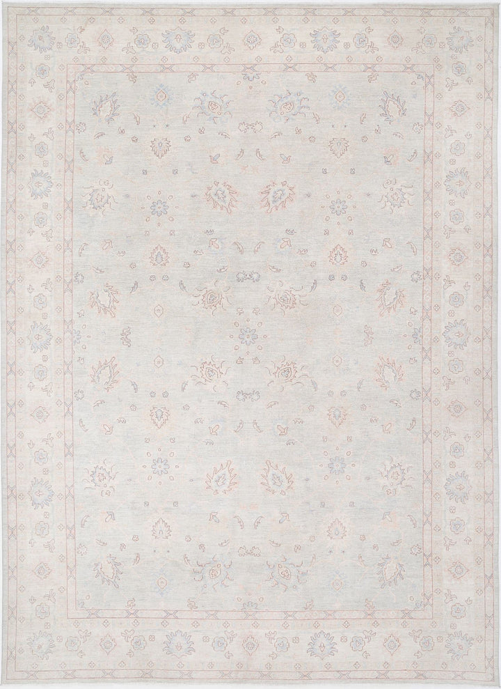 Hand Knotted Oushak Wool Rug 12' 9" x 17' 7" - No. AT75537