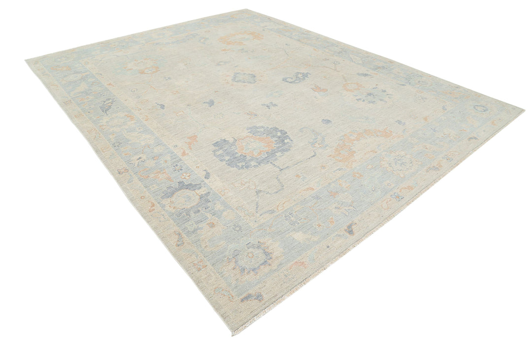 Hand Knotted Oushak Wool Rug 9' 3" x 11' 11" - No. AT69287