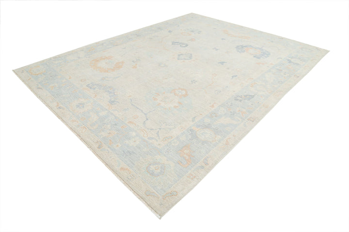Hand Knotted Oushak Wool Rug 9' 3" x 11' 11" - No. AT69287