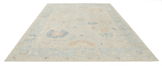 Hand Knotted Oushak Wool Rug 9' 3" x 11' 11" - No. AT69287