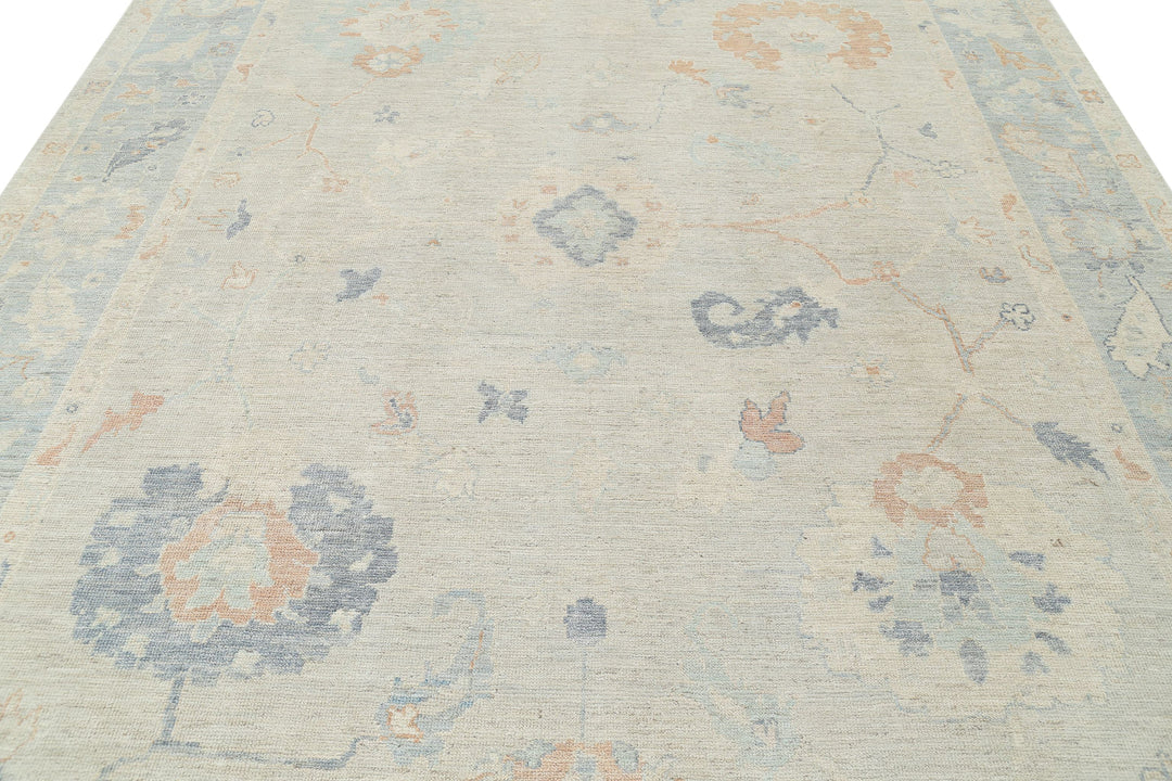 Hand Knotted Oushak Wool Rug 9' 3" x 11' 11" - No. AT69287