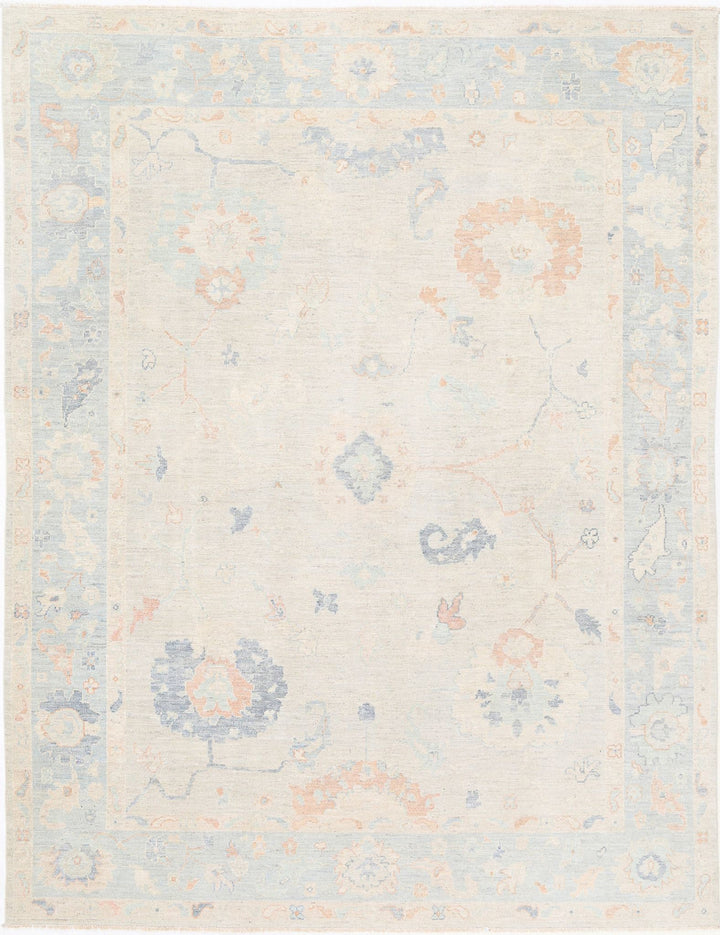 Hand Knotted Oushak Wool Rug 9' 3" x 11' 11" - No. AT69287