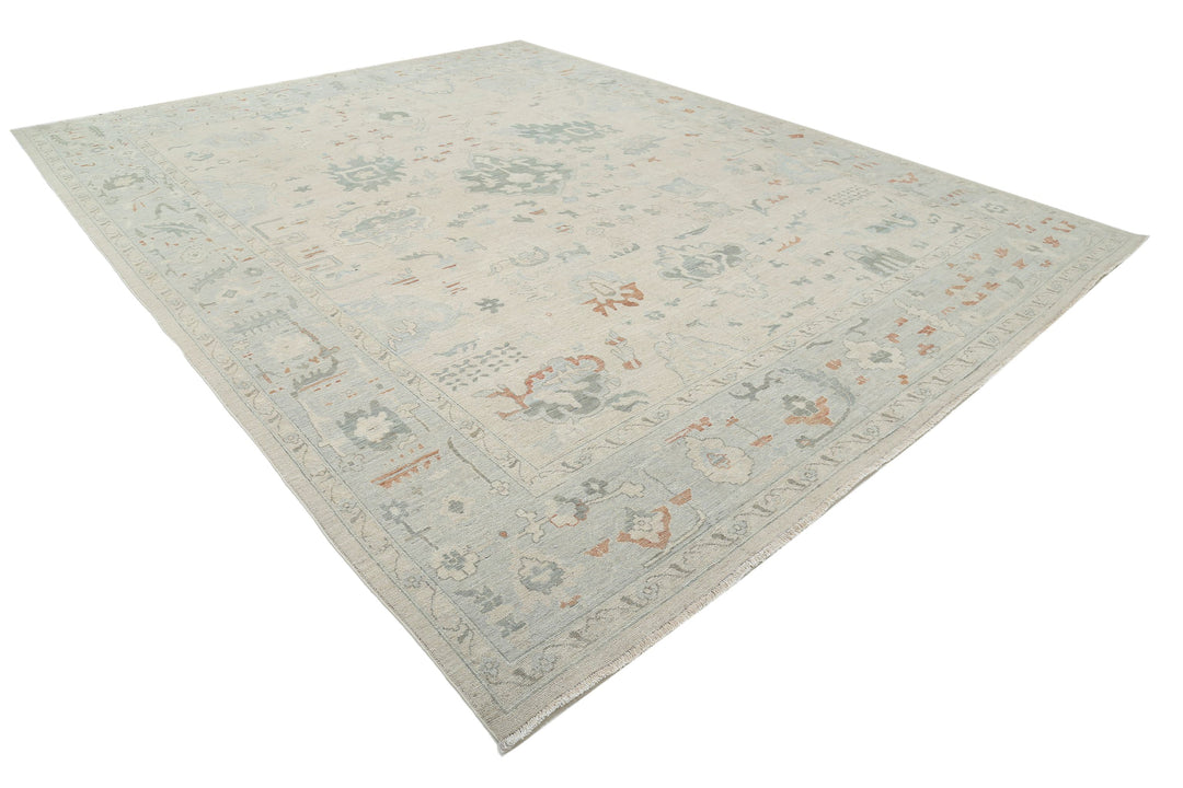 Hand Knotted Oushak Wool Rug 11' 8" x 14' 10" - No. AT83012