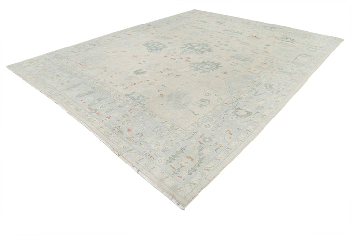 Hand Knotted Oushak Wool Rug 11' 8" x 14' 10" - No. AT83012