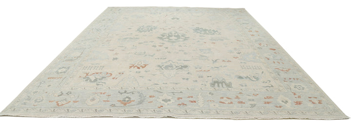 Hand Knotted Oushak Wool Rug 11' 8" x 14' 10" - No. AT83012