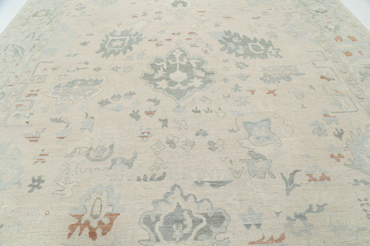 Hand Knotted Oushak Wool Rug 11' 8" x 14' 10" - No. AT83012