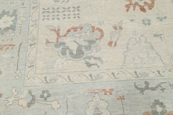 Hand Knotted Oushak Wool Rug 11' 8" x 14' 10" - No. AT83012