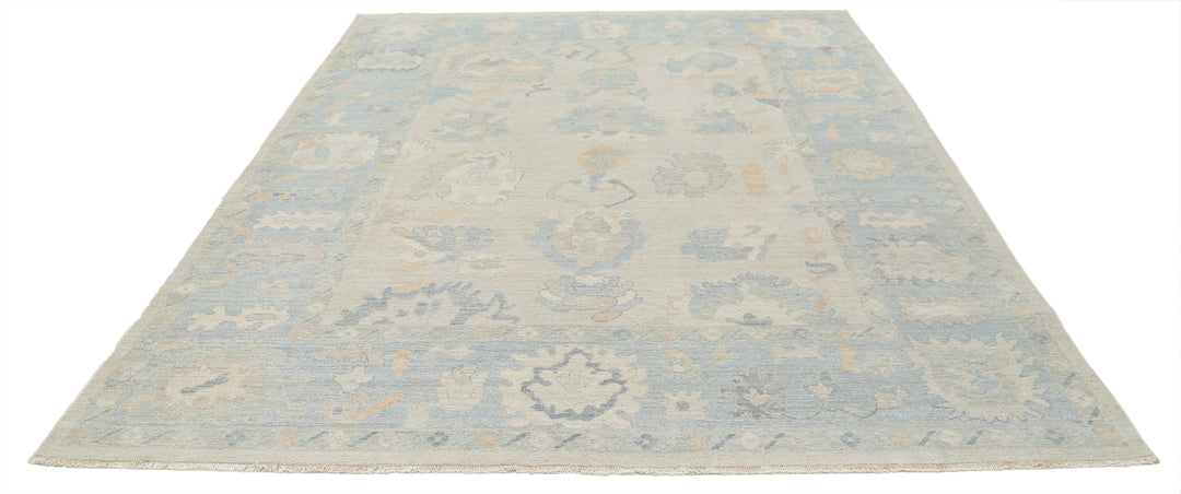 Hand Knotted Oushak Wool Rug 8' 2" x 10' 0" - No. AT60185