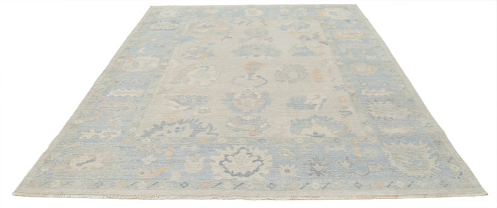 Hand Knotted Oushak Wool Rug 8' 2" x 10' 0" - No. AT60185