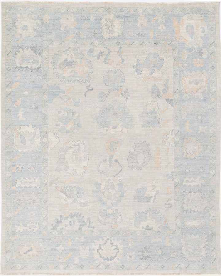 Hand Knotted Oushak Wool Rug 8' 2" x 10' 0" - No. AT60185