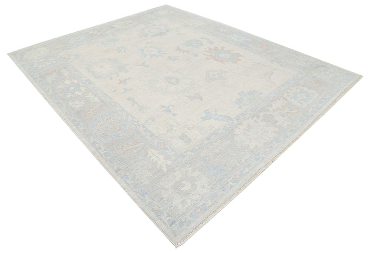 Hand Knotted Oushak Wool Rug 8' 2" x 9' 11" - No. AT48675