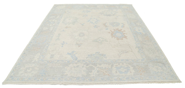 Hand Knotted Oushak Wool Rug 8' 2" x 9' 11" - No. AT48675