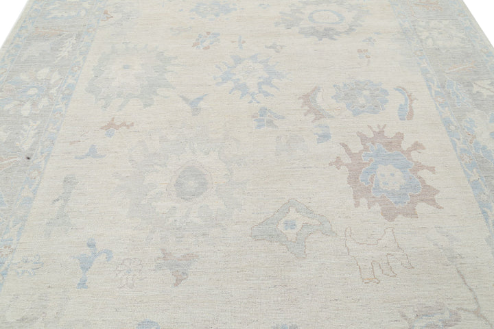 Hand Knotted Oushak Wool Rug 8' 2" x 9' 11" - No. AT48675
