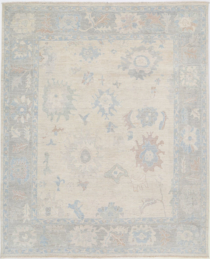 Hand Knotted Oushak Wool Rug 8' 2" x 9' 11" - No. AT48675