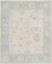 Hand Knotted Oushak Wool Rug 8' 2" x 9' 11" - No. AT48675