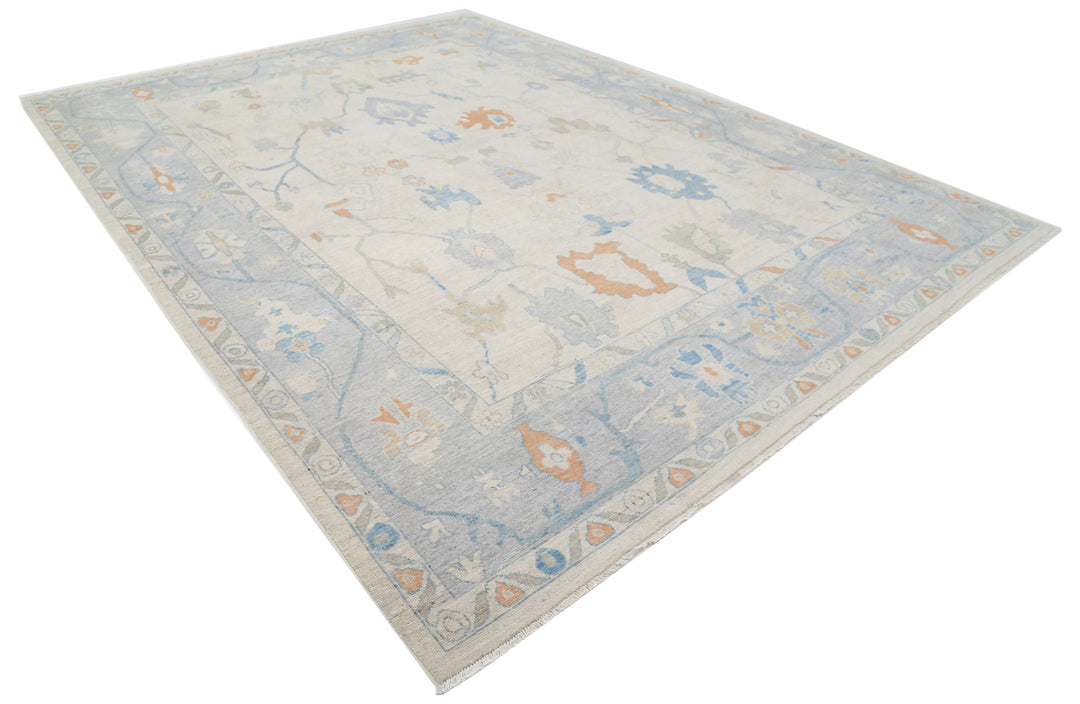 Hand Knotted Oushak Wool Rug 10' 0" x 13' 5" - No. AT64229