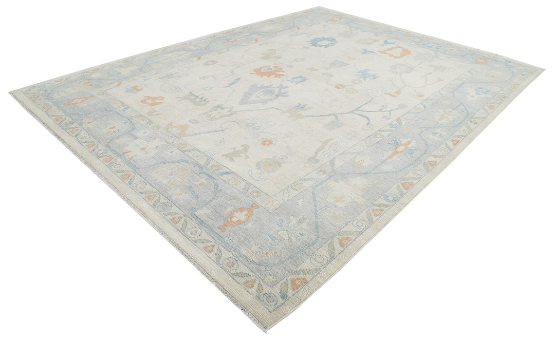 Hand Knotted Oushak Wool Rug 10' 0" x 13' 5" - No. AT64229
