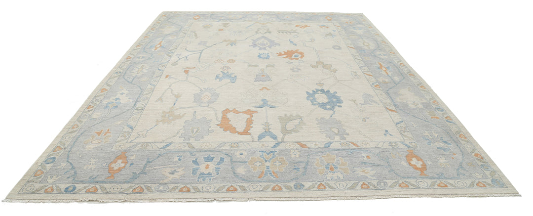 Hand Knotted Oushak Wool Rug 10' 0" x 13' 5" - No. AT64229