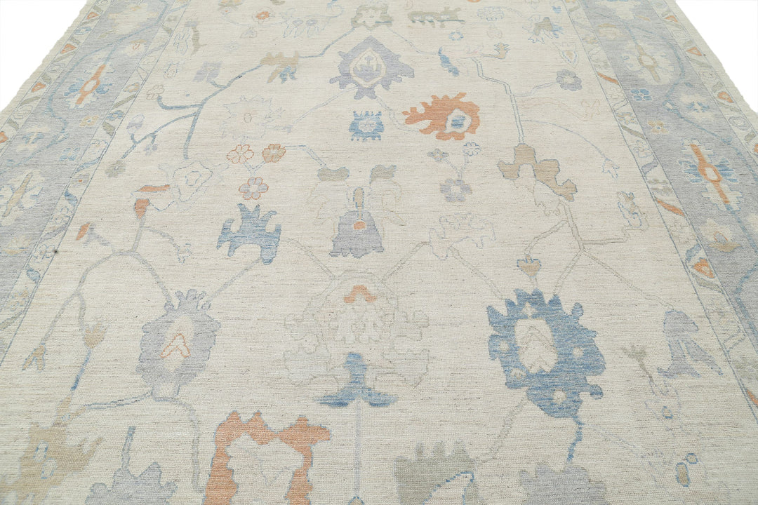 Hand Knotted Oushak Wool Rug 10' 0" x 13' 5" - No. AT64229