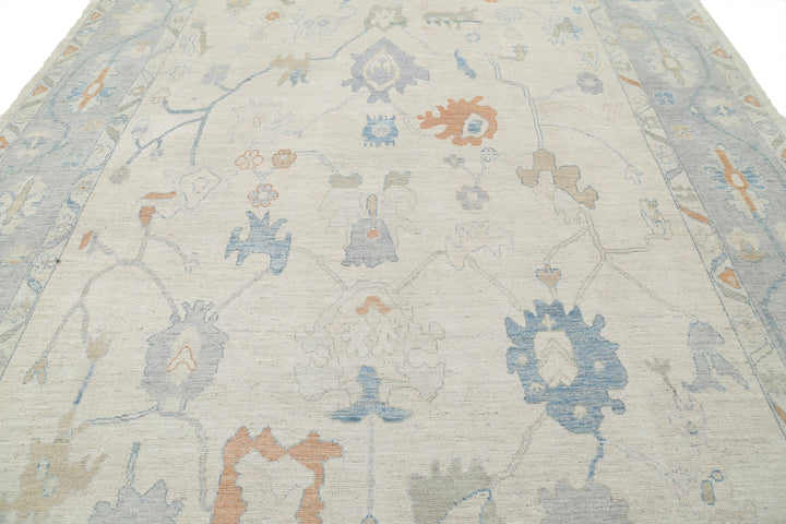 Hand Knotted Oushak Wool Rug 10' 0" x 13' 5" - No. AT64229