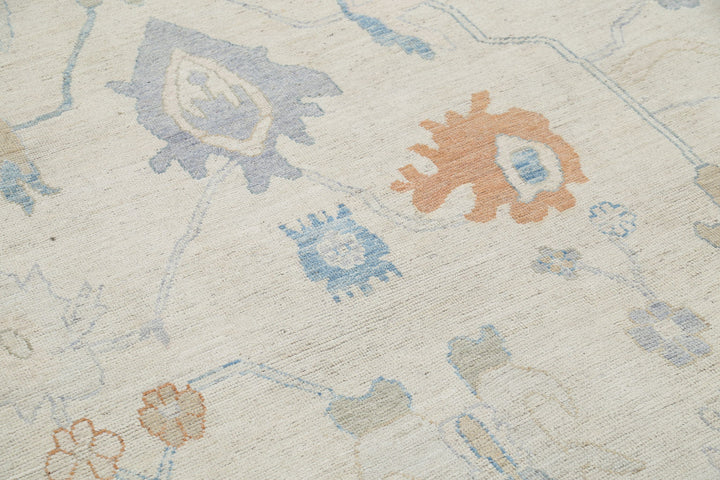 Hand Knotted Oushak Wool Rug 10' 0" x 13' 5" - No. AT64229