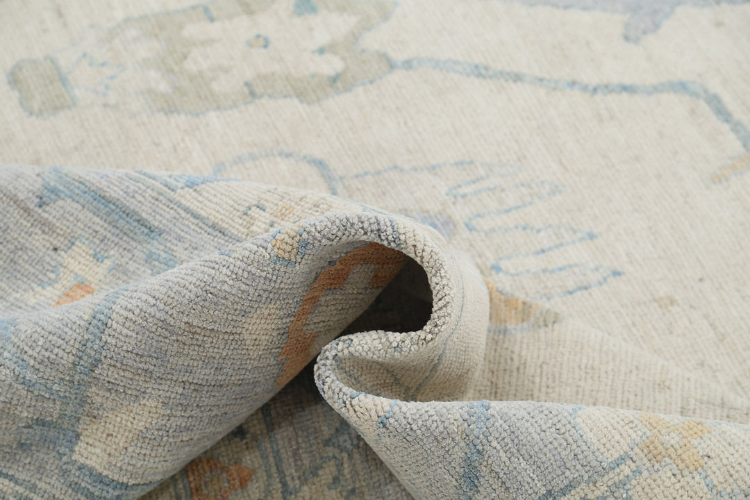 Hand Knotted Oushak Wool Rug 10' 0" x 13' 5" - No. AT64229