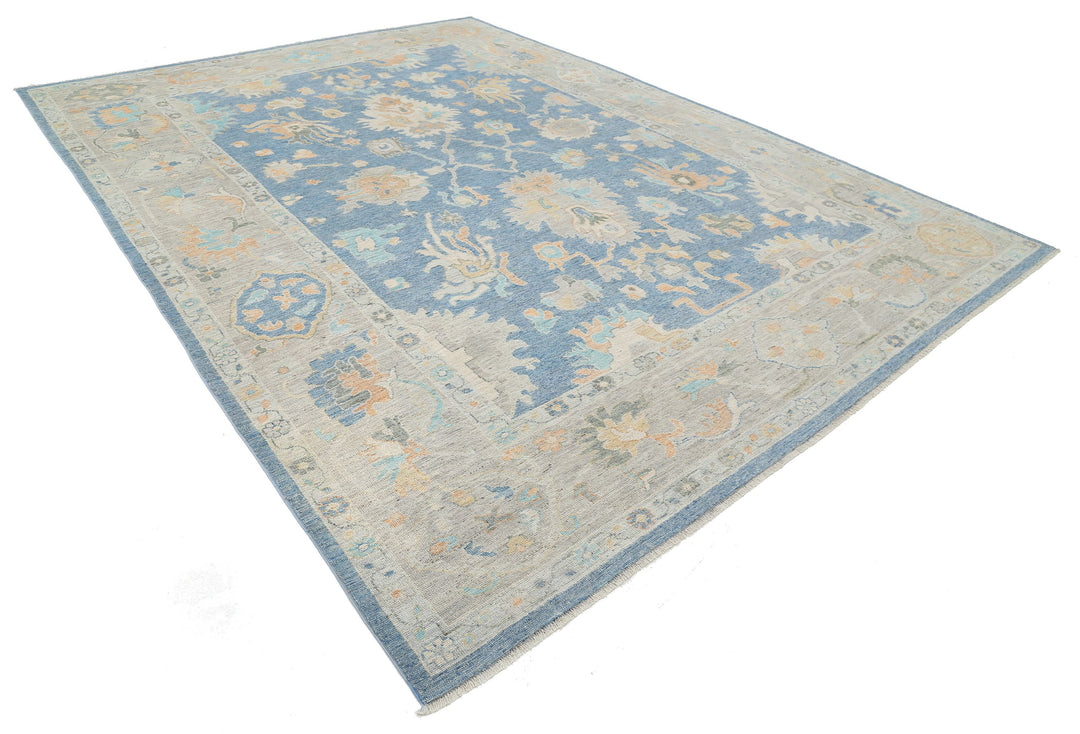 Hand Knotted Oushak Wool Rug 9' 10" x 13' 6" - No. AT62560