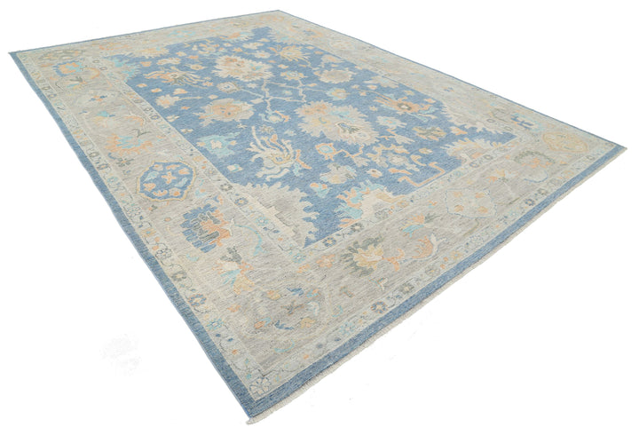 Hand Knotted Oushak Wool Rug 9' 10" x 13' 6" - No. AT62560