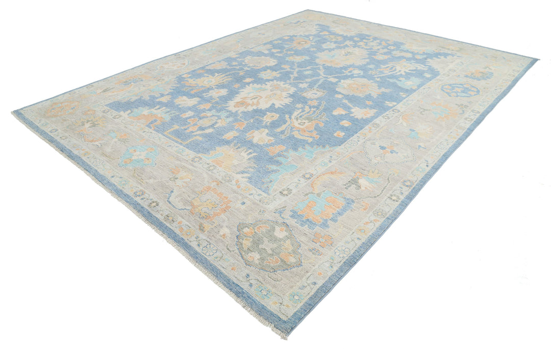 Hand Knotted Oushak Wool Rug 9' 10" x 13' 6" - No. AT62560