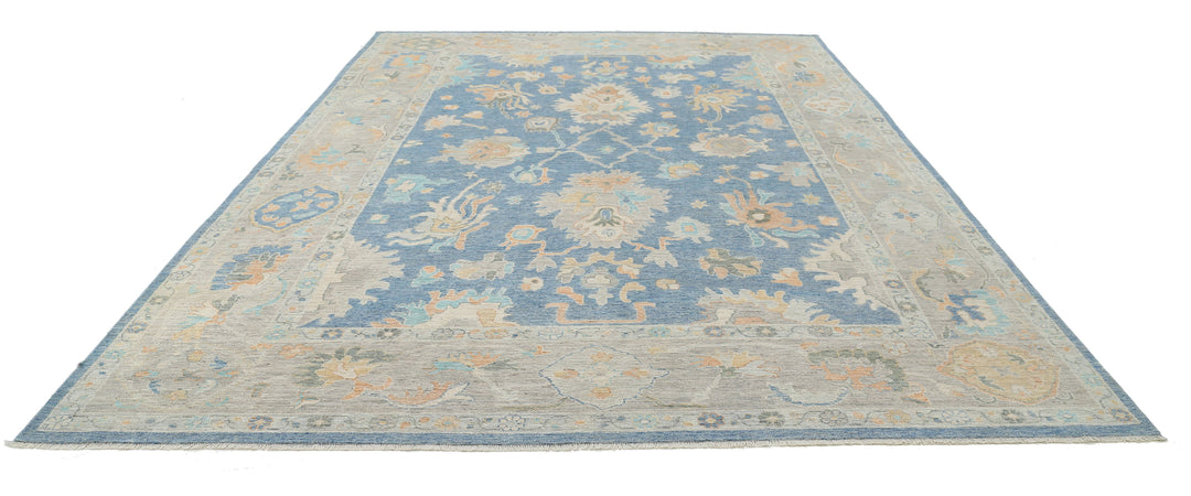 Hand Knotted Oushak Wool Rug 9' 10" x 13' 6" - No. AT62560