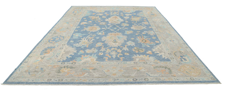 Hand Knotted Oushak Wool Rug 9' 10" x 13' 6" - No. AT62560