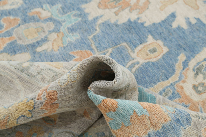 Hand Knotted Oushak Wool Rug 9' 10" x 13' 6" - No. AT62560