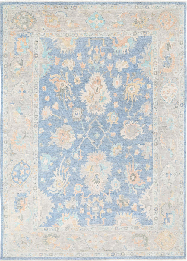 Hand Knotted Oushak Wool Rug 9' 10" x 13' 6" - No. AT62560