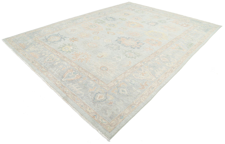 Hand Knotted Oushak Wool Rug 9' 11" x 13' 7" - No. AT25101