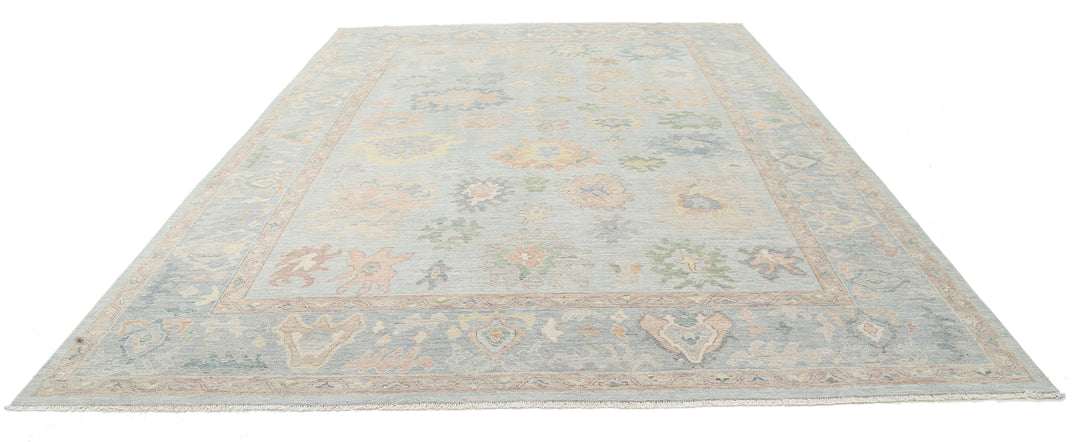 Hand Knotted Oushak Wool Rug 9' 11" x 13' 7" - No. AT25101