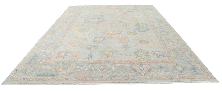 Hand Knotted Oushak Wool Rug 9' 11" x 13' 7" - No. AT25101