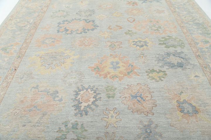 Hand Knotted Oushak Wool Rug 9' 11" x 13' 7" - No. AT25101
