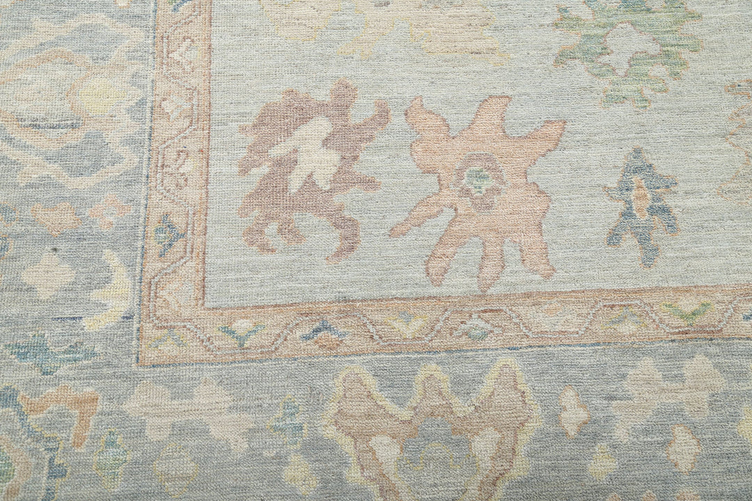 Hand Knotted Oushak Wool Rug 9' 11" x 13' 7" - No. AT25101