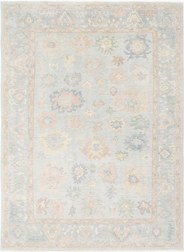 Hand Knotted Oushak Wool Rug 9' 11" x 13' 7" - No. AT25101