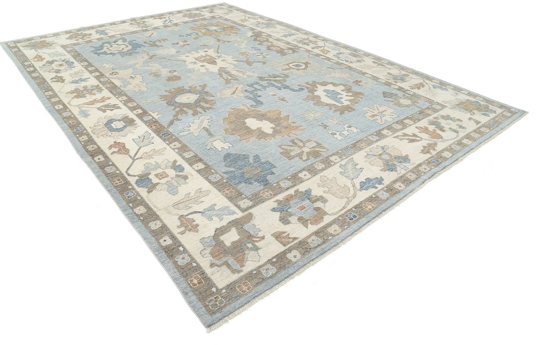 Hand Knotted Oushak Wool Rug 9' 10" x 13' 6" - No. AT76035