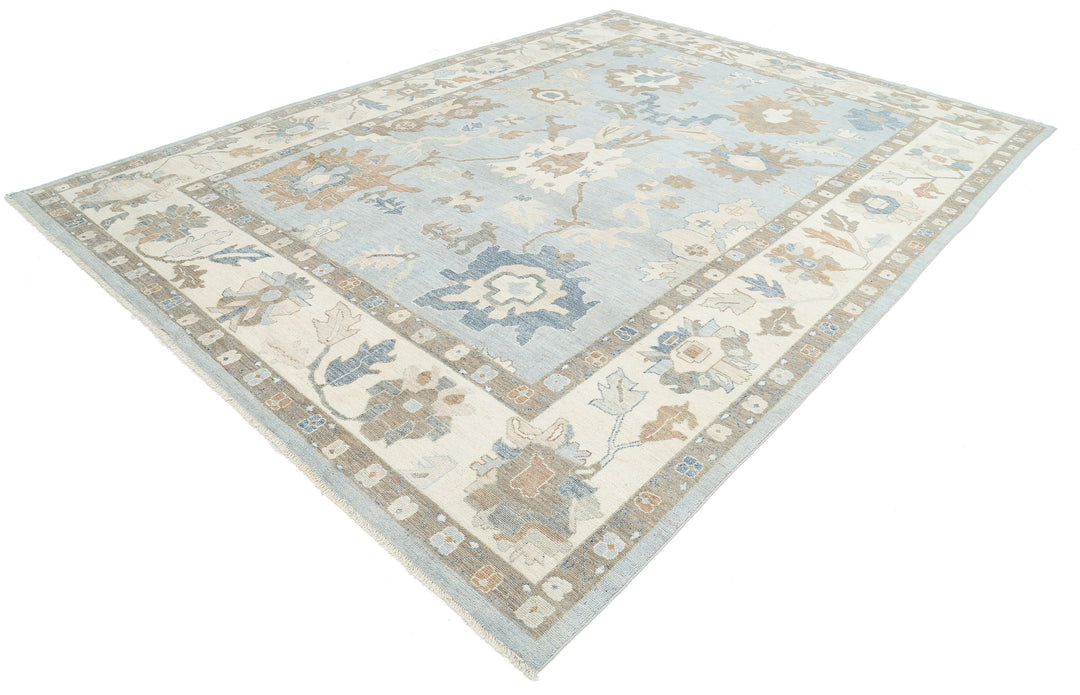 Hand Knotted Oushak Wool Rug 9' 10" x 13' 6" - No. AT76035